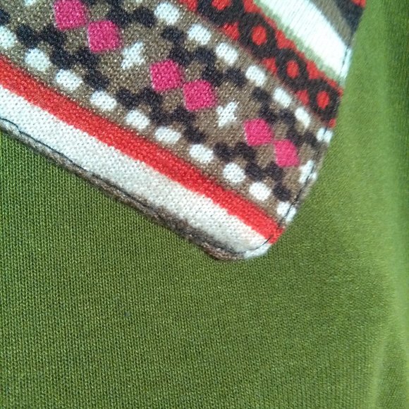 Drop Shoulder Pocket Patchwork Top - Picture 3 of 5